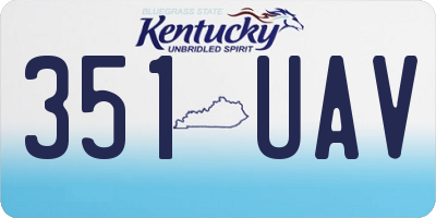 KY license plate 351UAV