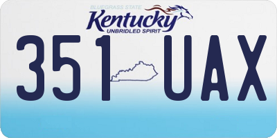 KY license plate 351UAX