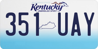 KY license plate 351UAY