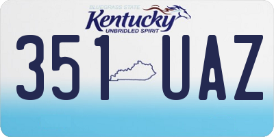 KY license plate 351UAZ