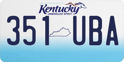 KY license plate 351UBA