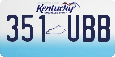 KY license plate 351UBB