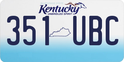 KY license plate 351UBC