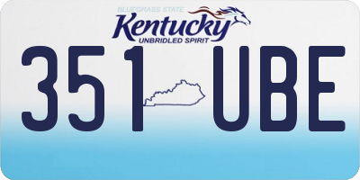 KY license plate 351UBE