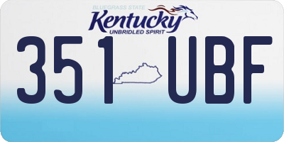KY license plate 351UBF
