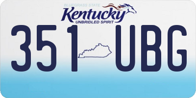 KY license plate 351UBG