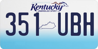KY license plate 351UBH