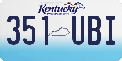KY license plate 351UBI