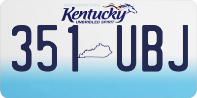 KY license plate 351UBJ