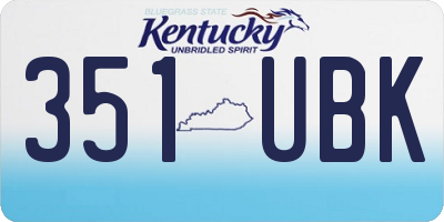 KY license plate 351UBK