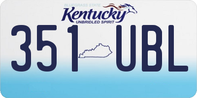 KY license plate 351UBL