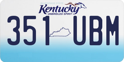 KY license plate 351UBM