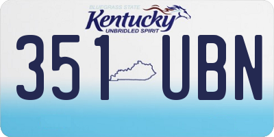 KY license plate 351UBN