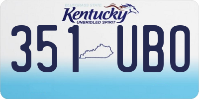 KY license plate 351UBO