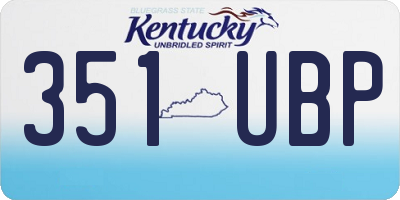 KY license plate 351UBP