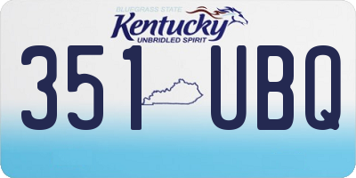 KY license plate 351UBQ