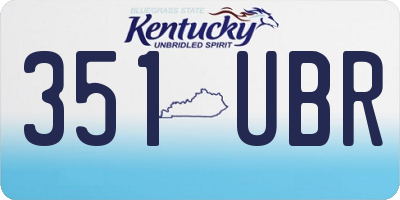KY license plate 351UBR
