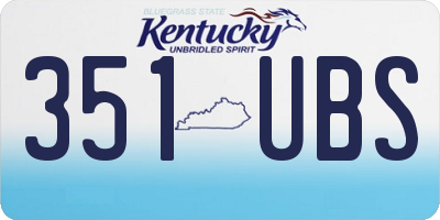 KY license plate 351UBS