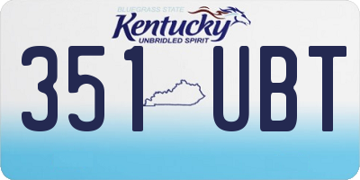 KY license plate 351UBT
