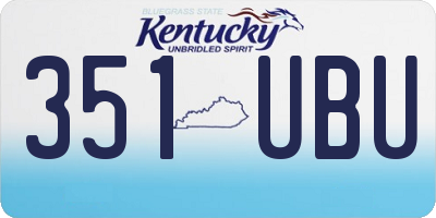 KY license plate 351UBU