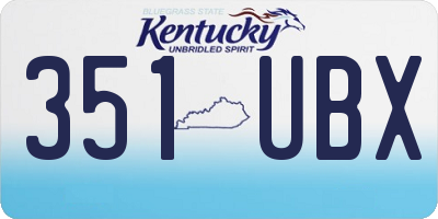 KY license plate 351UBX