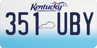KY license plate 351UBY