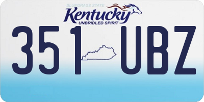 KY license plate 351UBZ