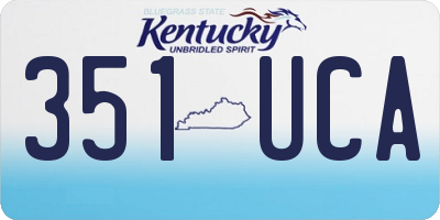 KY license plate 351UCA