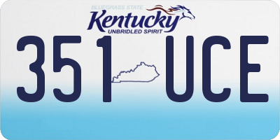 KY license plate 351UCE