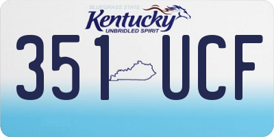 KY license plate 351UCF