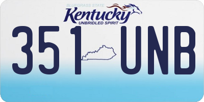 KY license plate 351UNB