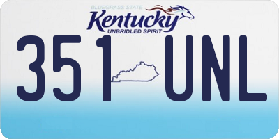 KY license plate 351UNL