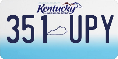KY license plate 351UPY