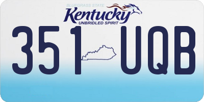 KY license plate 351UQB