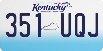 KY license plate 351UQJ