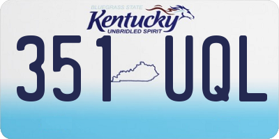 KY license plate 351UQL