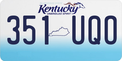 KY license plate 351UQO