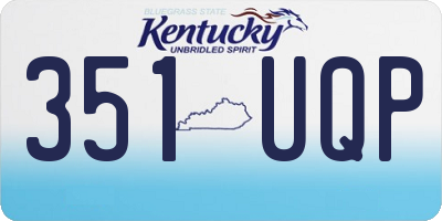KY license plate 351UQP