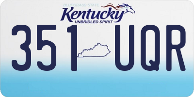 KY license plate 351UQR