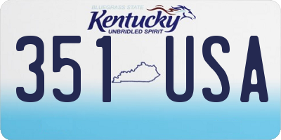 KY license plate 351USA