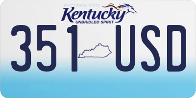 KY license plate 351USD