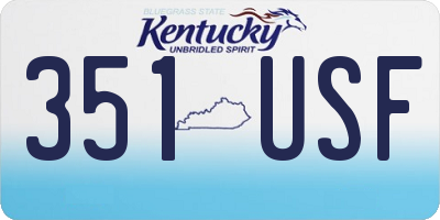 KY license plate 351USF