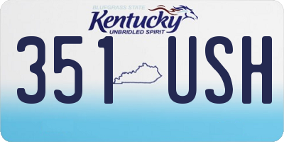 KY license plate 351USH