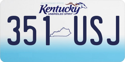KY license plate 351USJ