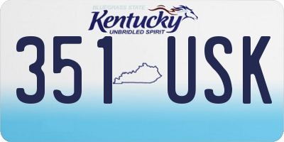 KY license plate 351USK