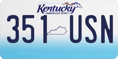 KY license plate 351USN