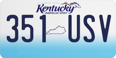 KY license plate 351USV