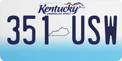 KY license plate 351USW