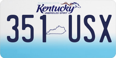 KY license plate 351USX