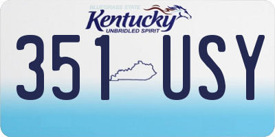 KY license plate 351USY